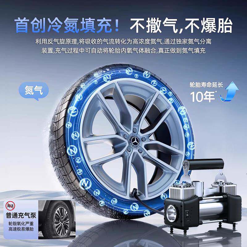 车载充气泵打气泵轿功车便携式汽车用轮胎大率小电动线无74高压车