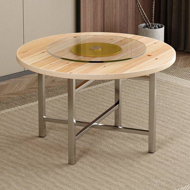 S-1006家用酒店可桌折叠杉木桌面板圆加形厚大圆桌面实木圆子台面