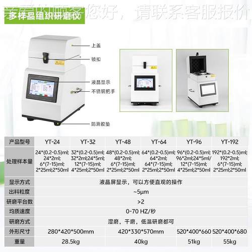 YTTLD24/-32/48/64/96//192 多样品APO组织/冷冻研磨Y仪