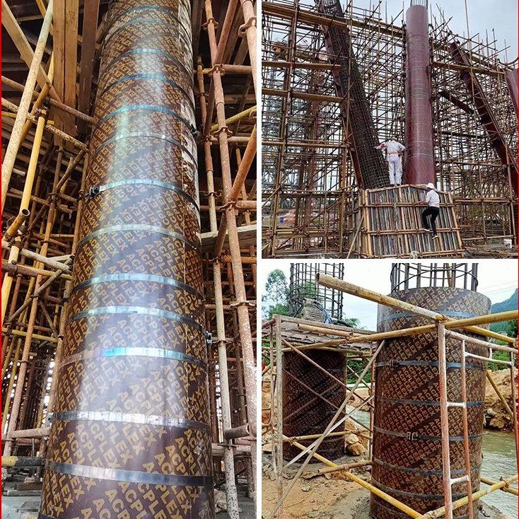 圆柱模板圆形木质子圆柱浇筑模板建筑圆模具高档检查井弧预制定型