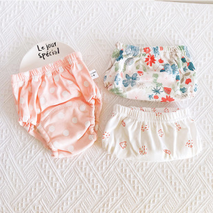 婴儿戒尿a不湿可洗尿布纯棉防水隔尿裤 儿童尿布兜宝宝如厕训练内