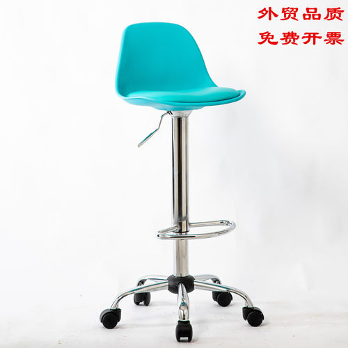 可调高度滑轮高脚吧台椅 多色选购简约风格酒吧R椅 前台收银高凳