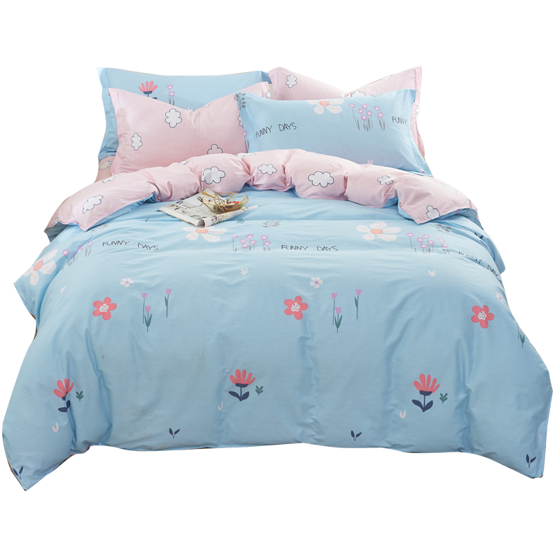 斜纹卡通纯棉被套单件100%全棉被罩学生单人1.5x2.0米双人200x230