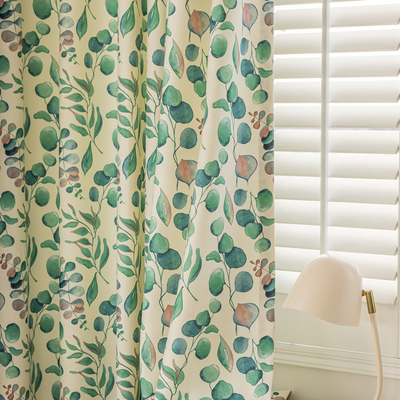 新款美式清新田园窗帘半遮光客厅卧室阳台落地飘窗雪芙妮纱帘定制