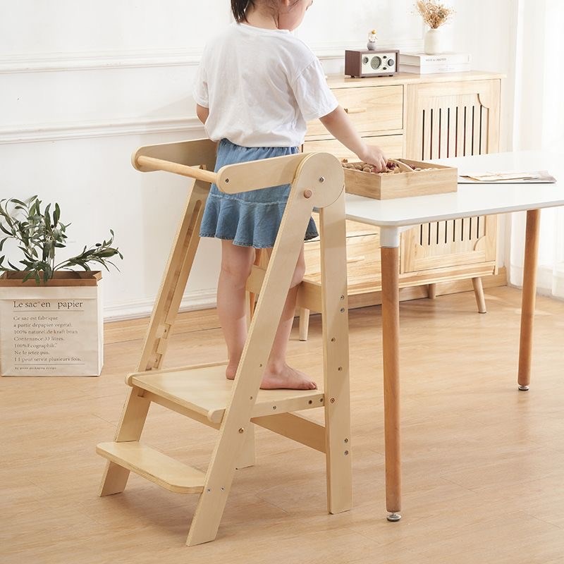 宝宝蒙氏学习塔洗漱台脚踩凳儿童洗漱凳子扶手凳洗手阶梯凳可折叠