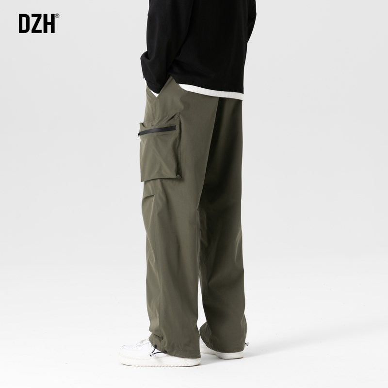 男士冲锋裤男款黑色工装裤男春季机能裤抽绳束脚裤2025新款伞兵裤
