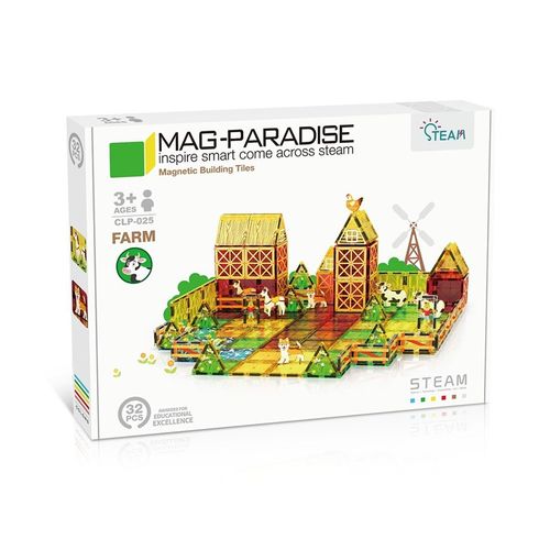 彩窗磁力片工程车城市交通吊车强磁儿童益智拼图磁力积木玩具男孩