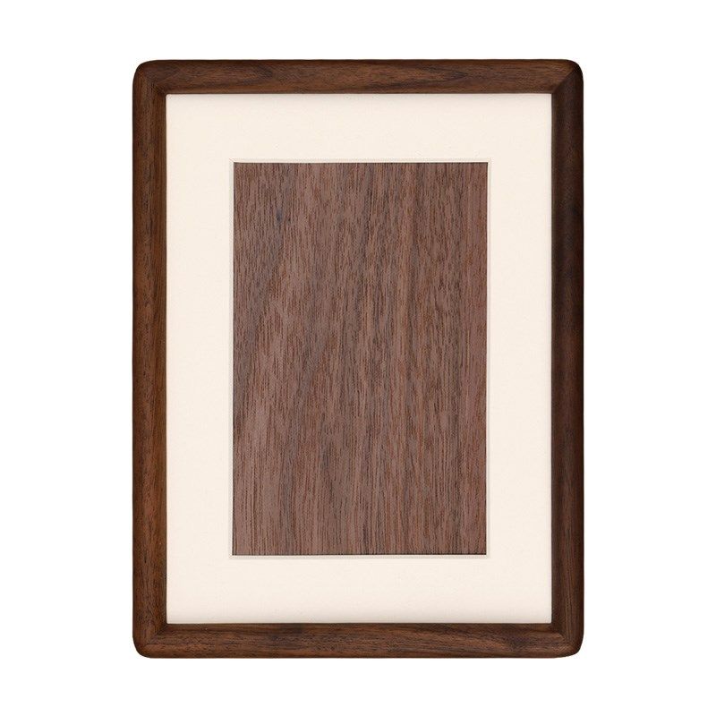 实木相框榫卯相框洗照片摆台画框4寸6寸8寸a4北美黑胡桃框架可定