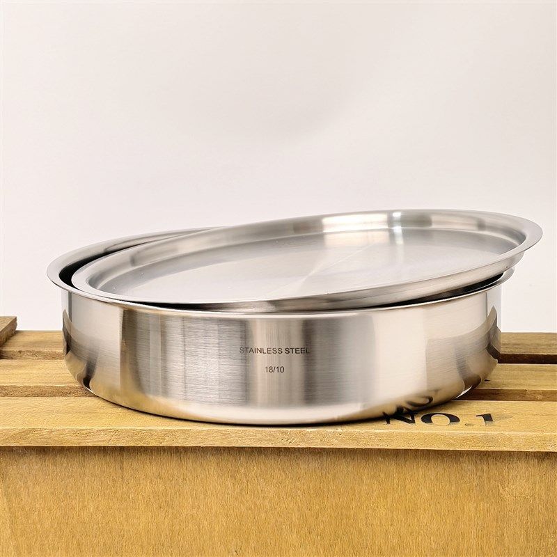 18/10不锈钢菜盘18-28cm蒸糕盘凉皮锣锣加厚平底水果盘带盖子保鲜,餐饮具,盘,淘宝优惠券,粉丝福利购,淘宝优惠卷