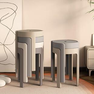 塑料凳子厚家088用椅子可叠圆放凳现加代简约餐凳桌高板风车胶凳