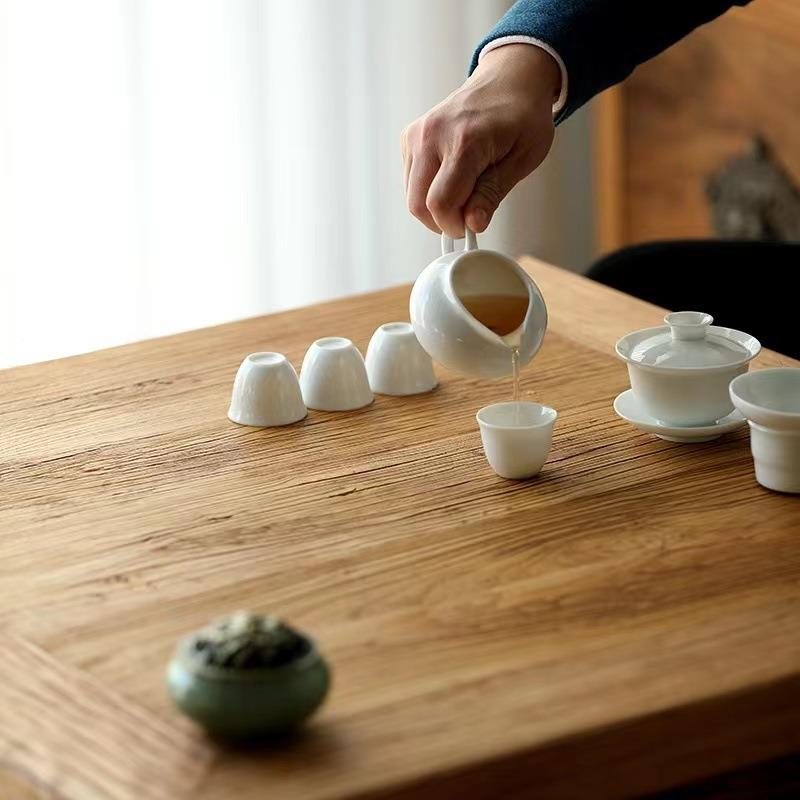 榆木茶餐桌老椅组合阳台休闲矮桌实木方桌3689餐厅方正形新中式饭