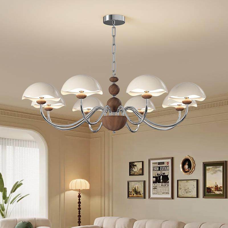 法奶油风客厅灯中古风复古木688大厅主灯全光纹式护眼卧室餐厅吊,家装灯饰光源,智能吊灯,淘宝优惠券,粉丝福利购,淘宝优惠卷