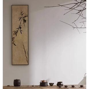 室挂画新中式民宿过OZT道竹子水墨书院书房新茶酒中式竖版店装饰