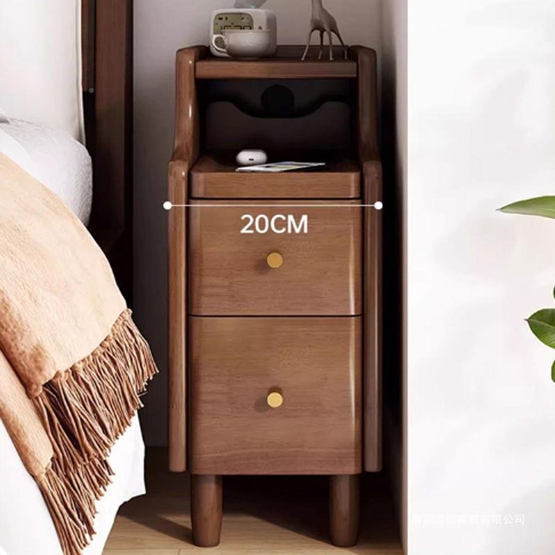 木床头柜迷极你小型窄卧室约床未知边柜超窄夹缝置物架收纳实柜简
