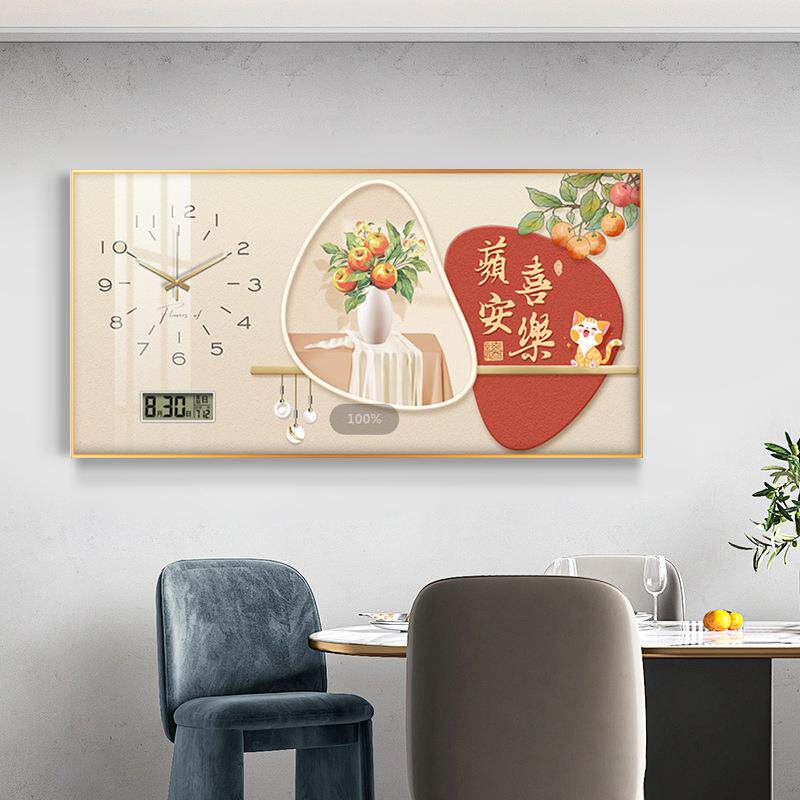 新款尺寸电表箱装意饰约寓好餐厅万年历带大钟表配电箱遮挡挂XY27