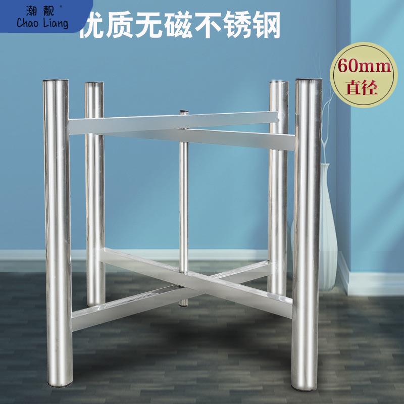 不钢简易大圆桌架铁艺桌腿支架折无品牌/方饭桌桌餐桌叠伸缩桌脚