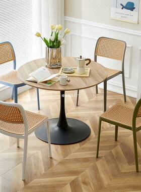 塑料椅家加厚餐厅餐桌餐子舒服椅久坐商用藤REQ编简约用凳子靠背