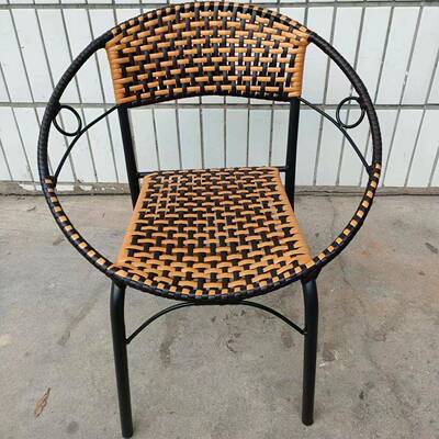 休阳庭院茶桌藤椅台闲椅成人儿童外家用客cz0002厅户靠背小椅子藤