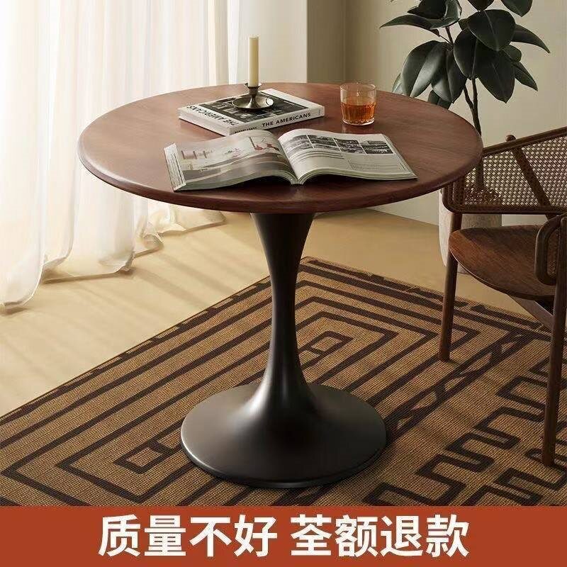 简约桌商用圆形桌高档古风小圆桌小户型餐桌客厅边几桌阳台小茶桌