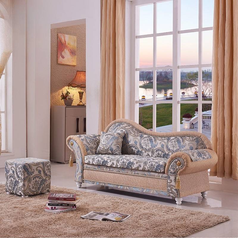 峻潮贵妃椅欧式卧室小户型沙发躺椅简约布艺单人美人榻太妃懒人塌