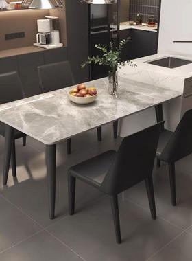 板餐桌椅22140极式简家用小户型亮面饭桌现代简约轻岩奢亮光方形
