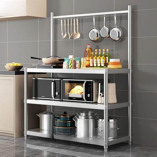 新款优微品房不锈钢置厨物多层落地波炉架收纳储物架出租WVQ屋灶