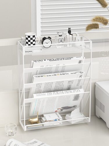 壁挂式多功能文件架墙上铁艺多层文件夹收纳盒办公用品桌上文件存