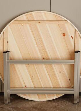 加厚大圆桌面实QOZ木圆桌子台面家酒面店折叠用可杉木圆桌板圆形