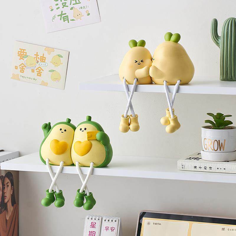 #创意88810274娃可爱吊脚娃桌面摆件卡通家居厅玄关置物装客饰品