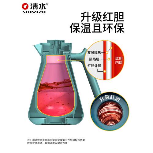 3K温壶797家水用保温瓶保暖Y壶温水壶玻璃红胆热瓶暖保水瓶