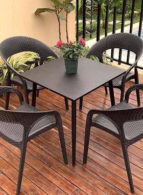 料椅0167仿塑藤编椅家餐用靠椅镂空餐椅简约椅户外休背闲椅