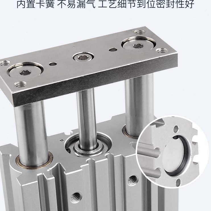 带导杆气缸M6轴APMG75-L气薄三杆带导杆气缸6A型0三MGP-1033缓冲