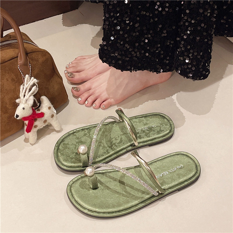 高级感法式晚风拖鞋2024新款平底夹脚凉拖鞋仙女风凉鞋女款夏外穿,女鞋,人字拖,淘宝优惠券,粉丝福利购,淘宝优惠卷