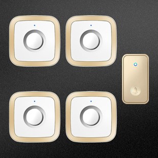 自发电门a铃无线家用远距离门铃一拖四H不用电池老人呼叫器按钮防