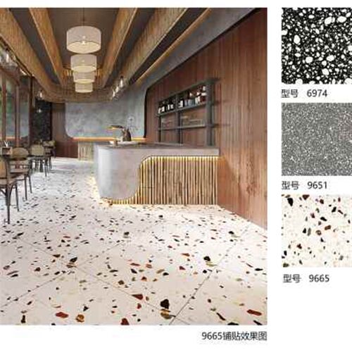 新款水磨石瓷砖防滑600X600卫生间800X80M0奶茶店商场咖啡厅哑光