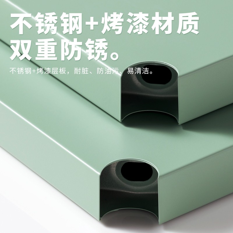 不锈钢多功能厨房置物架微波炉收纳架台面一层储物架家用烤箱架子