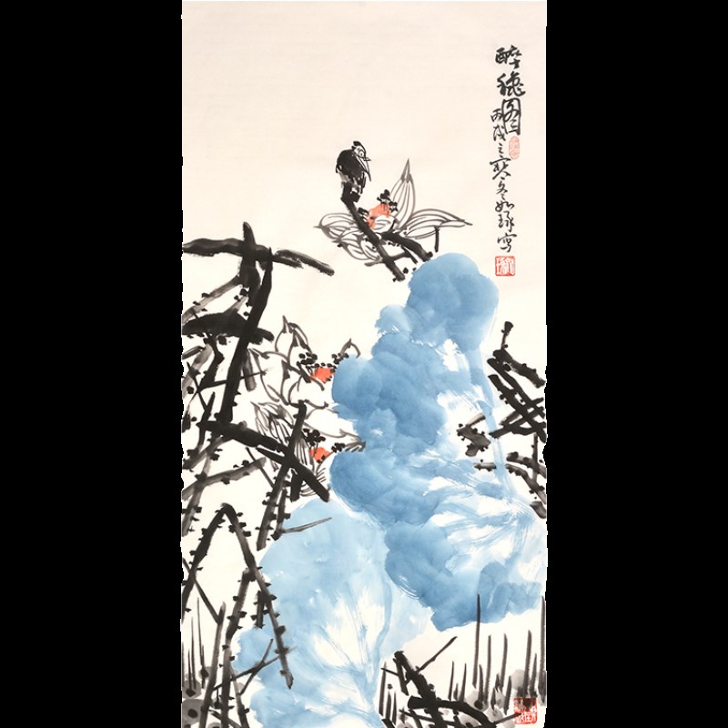 名画家崔如琢纯手绘装饰画国画水墨画植物花卉画客厅画图片