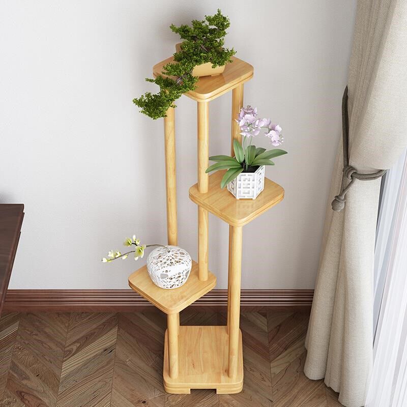 中式全实木绿萝花架客厅阳台置物架D花几装饰架子落地多层盆景花