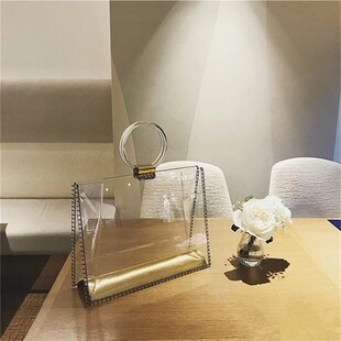 果冻包透明包包女大包2020夏天新款 F圆环手提包亚克力沙滩包度假