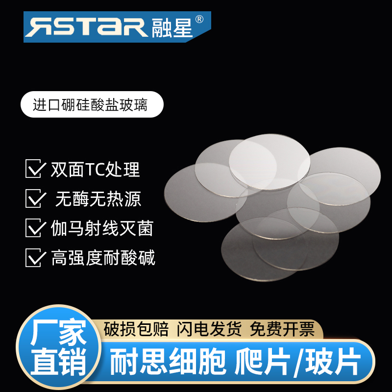 包邮NEaST耐思 细胞培养板用细胞爬片 TC盖玻片圆爬片 100个/包