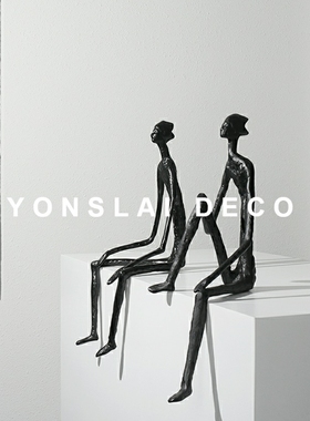 现货速发简约抽象人m像雕塑摆件售楼处玄关柜样板房间软装饰品人