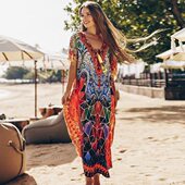 外套沙滩防晒罩衫 外搭 比基尼海边度假速干泳衣长裙宽松女外搭大码