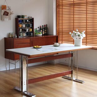 伯尔尼长方形屋复古实木家用小』『户型号饭桌岩板餐桌桌子角