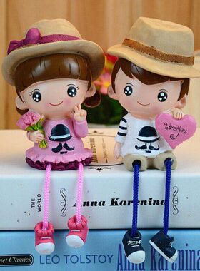 生日礼物树脂吊小 娃娃小装饰品摆件创意美脚现代店铺天家居