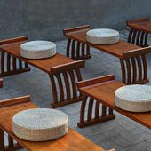 仿古国学桌教学中式 画班幼儿园案马儿童培训鞍书画桌桌桌实木书法