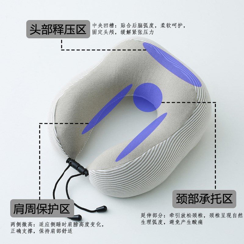 u型枕护颈枕脖枕记忆r棉飞机枕脖子靠枕学生旅行睡觉便携u形枕