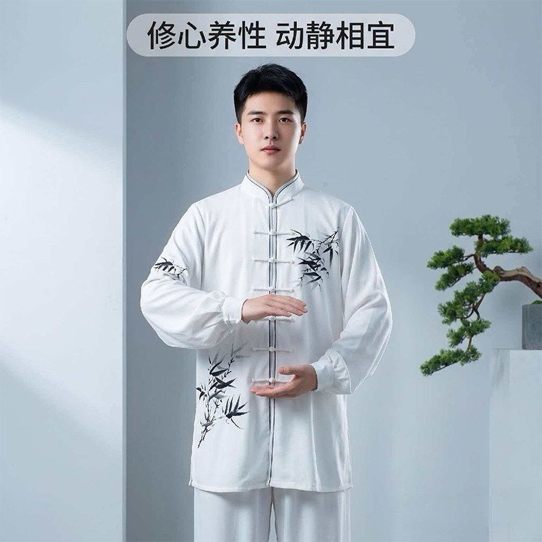 团体定制新款太极服女八段锦太极拳练功服武术表演比赛中式养生男