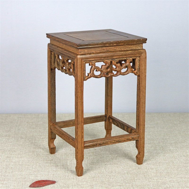 鸡翅木小花架实木质花瓶盆景底座办公桌面花架鱼缸花几明式置物架