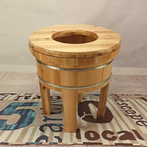 高脚盆四a脚家用老人免蹲坐浴木盆足浴木桶足浴脚盆泡脚实木妇洗