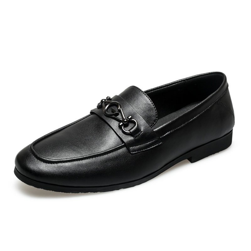 韩货秋季小皮鞋男潮流百搭男士休闲鞋子英伦懒人一脚蹬透气豆豆鞋